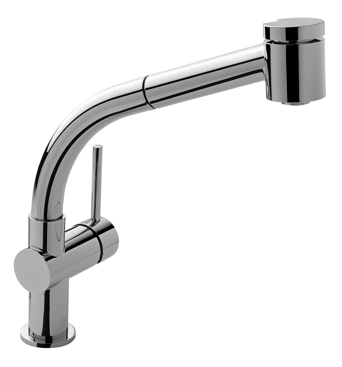 Griferia de Cocina para Mesada Monocomando con Pico Curvo Cromado Linea Temple 