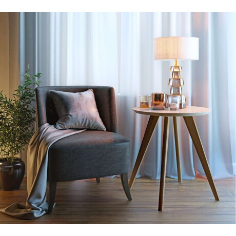 Mesa Lateral Con Espejo Lnea Manhattan Gris Oscuro Blanco