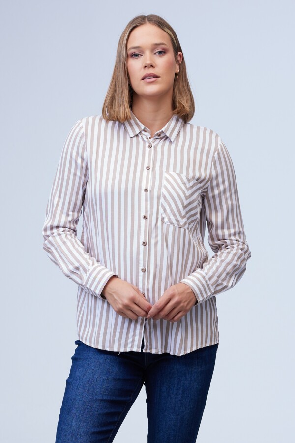 Camisa Lineas BEIGE/MULTI