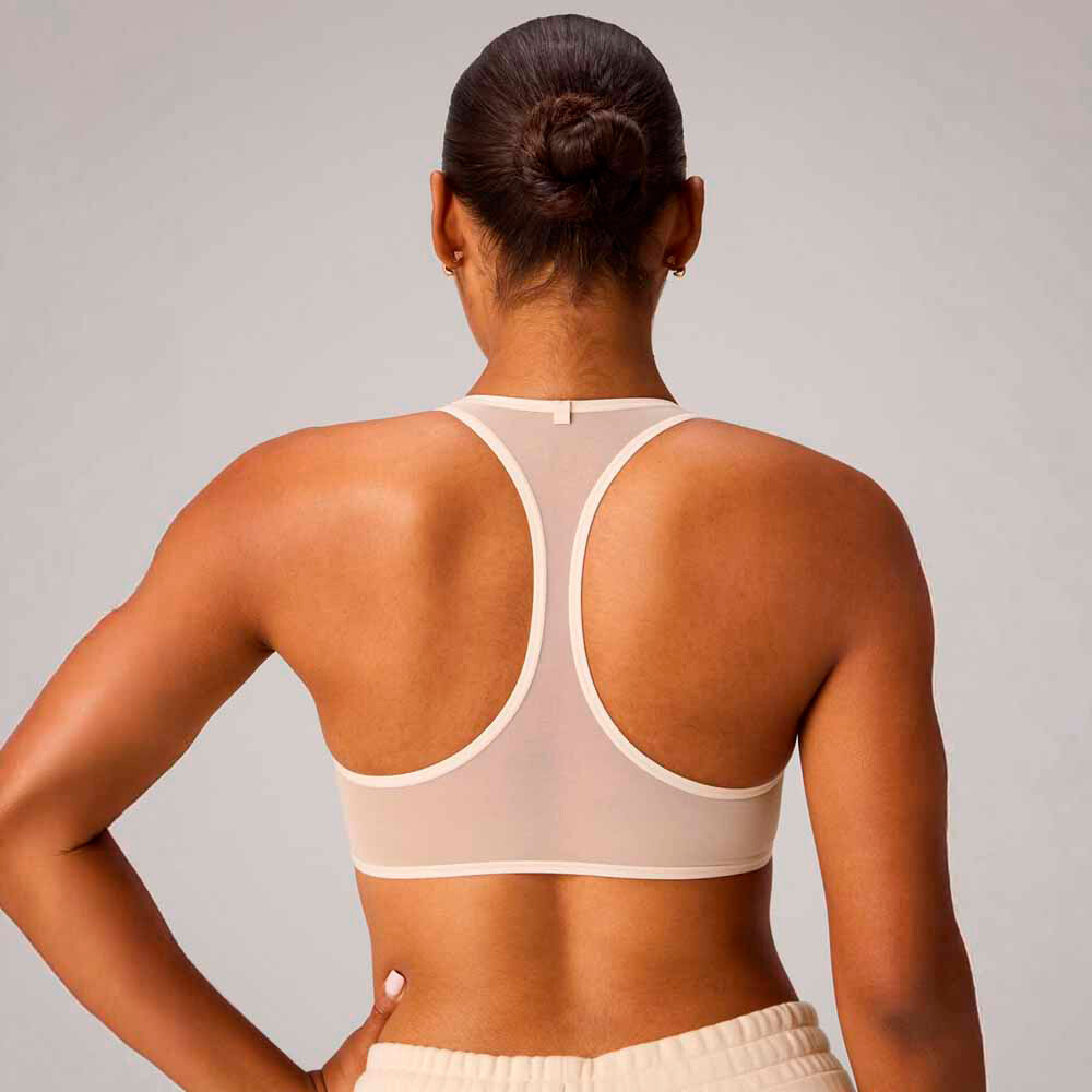 Bra Mesh Low Impact Bra Mujer Almond Milk