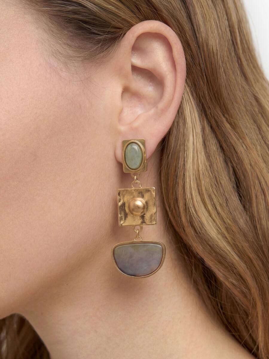 Pendientes Largos Geométricos multicolor