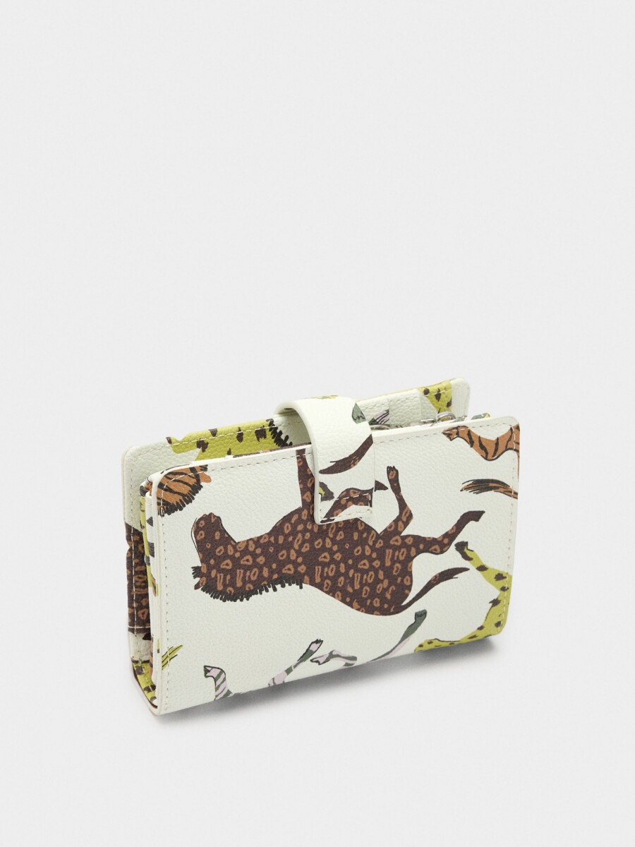 Cartera Estampada Con Textura multicolor