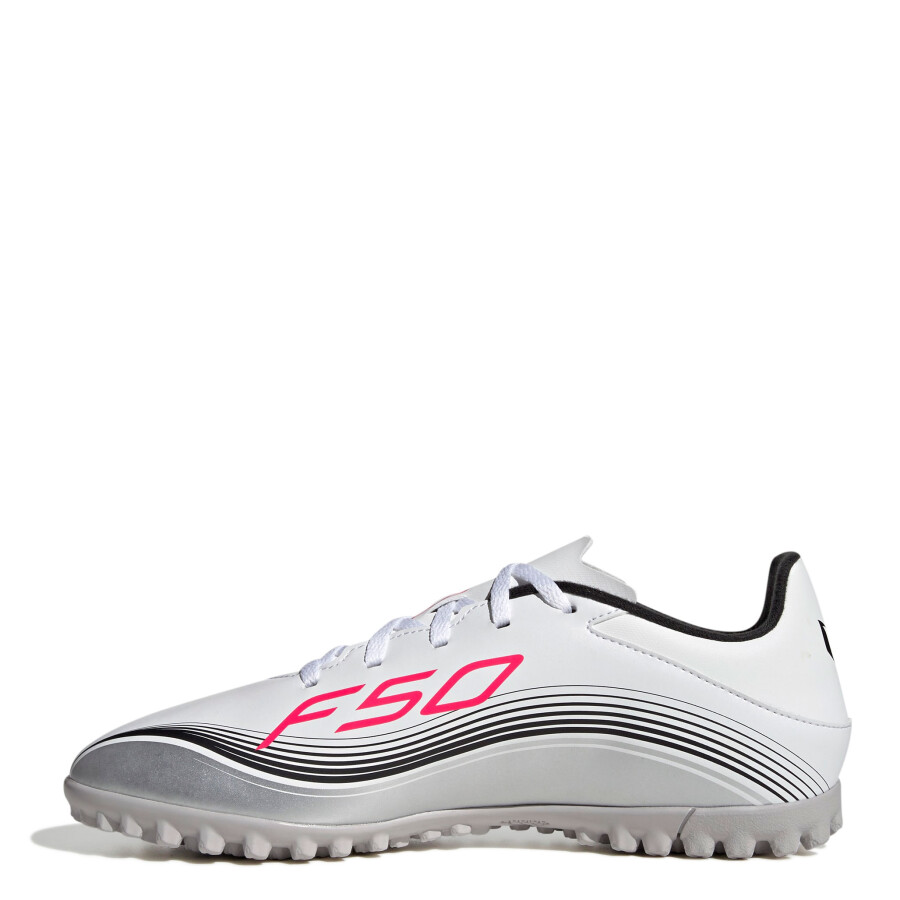 Championes de Fútbol 5 Unisex Adidas F50 Messi Club TF Blanco - Rojo - Negro - Plateado