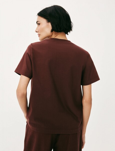 BLUSA FEMENINA SUPER COTTON MANGA CORTA MARRÓN