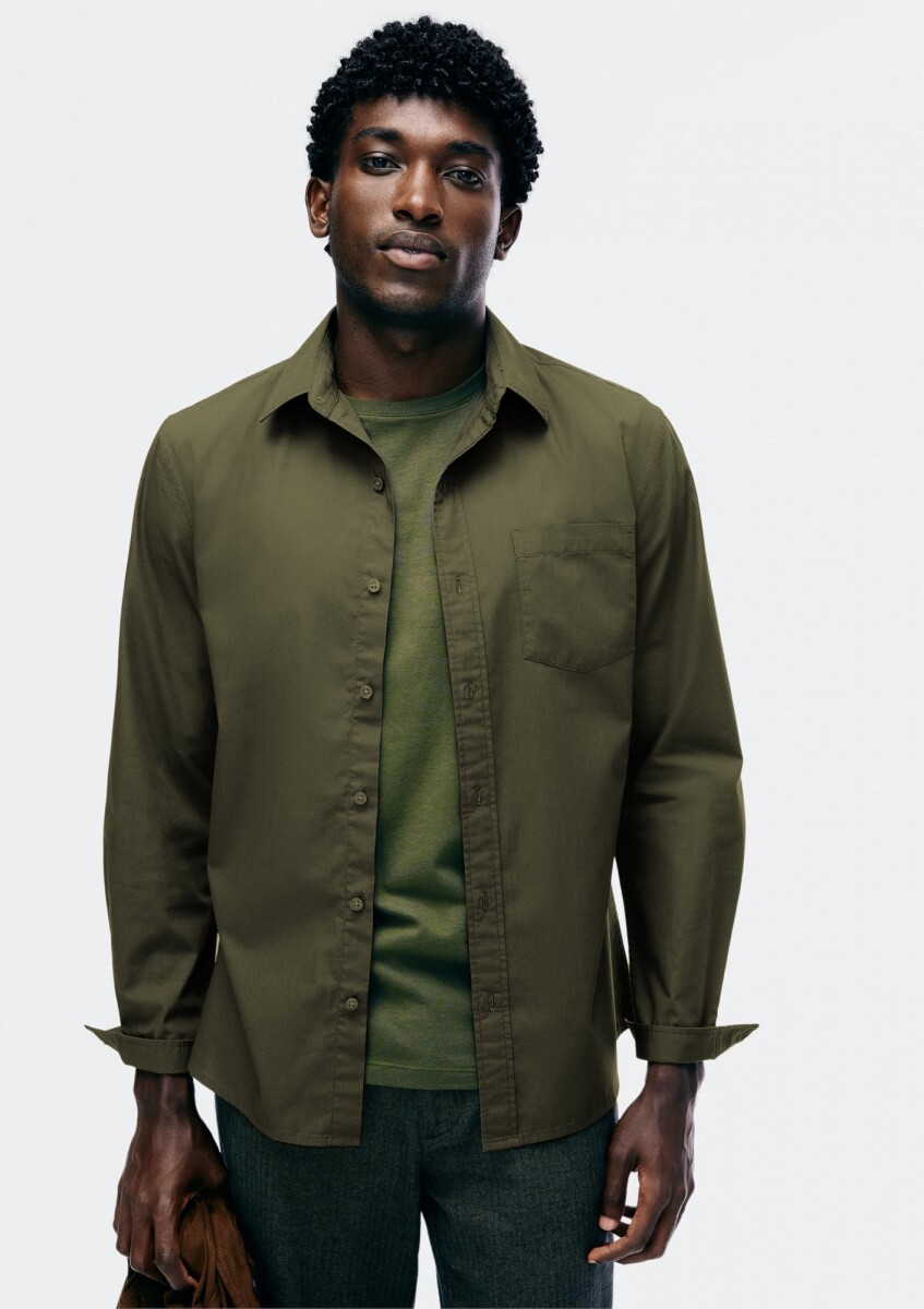 CAMISA MANGA LARGA SLIM - VERDE 