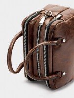 Bolso Bowling Efecto Craquelado marron
