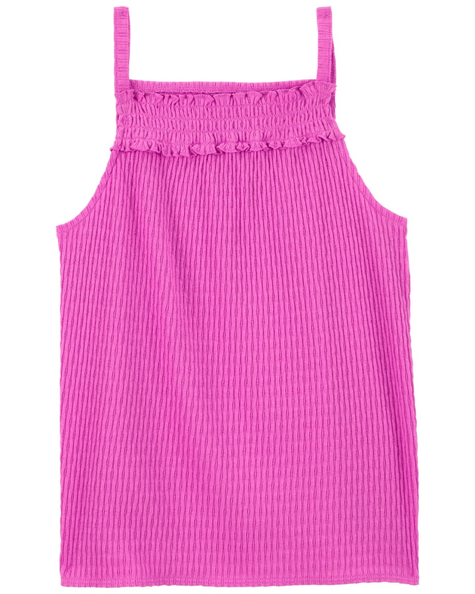Musculosa de algodón, con fruncido y textura. Talles 6-14 