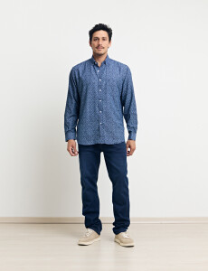 012667 CAMISA HARRINGTON LABEL Azul Osc/bla