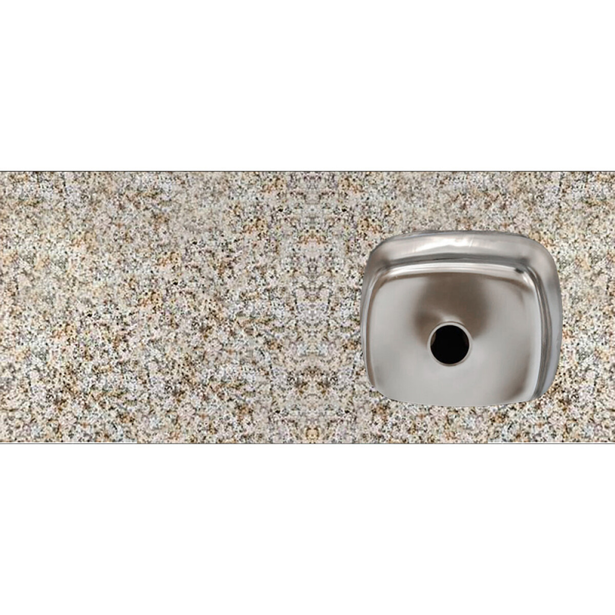 Mesada De Granito Maracuya Pul Con Pileta Derecha Sin Hueco Para Grifería / 122x52 Cm 