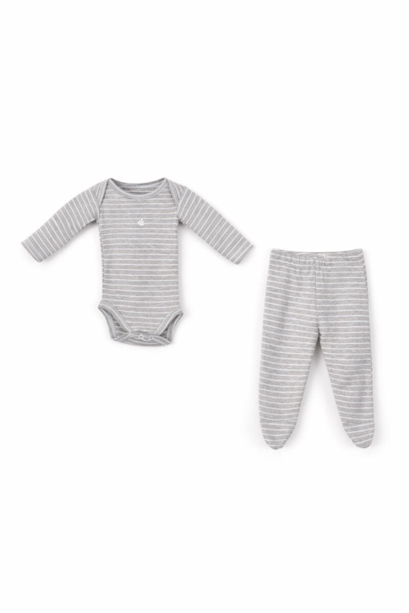 CONJUNTO BODY Y PELELE - GRIS MELANGE M 