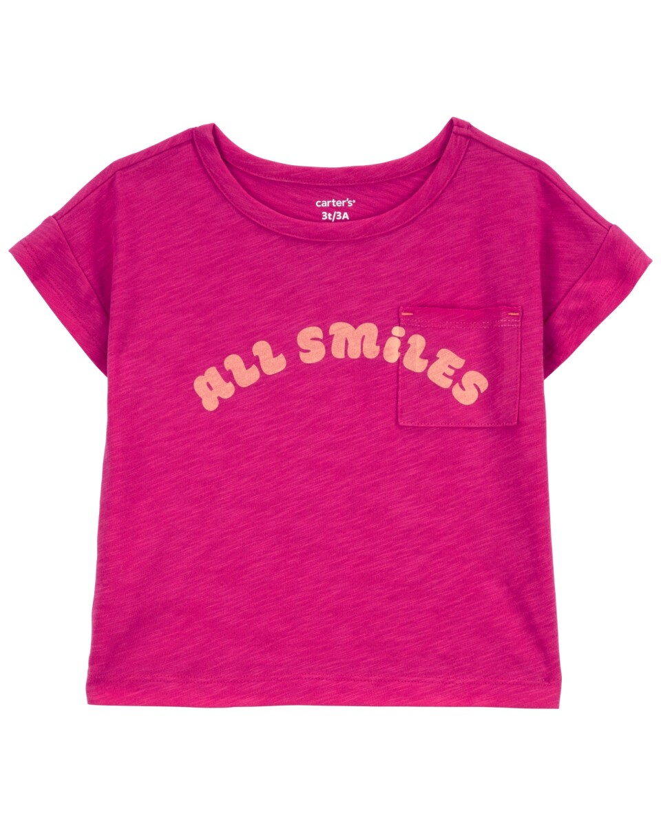 Remera de algodón, manga corta, estampada 