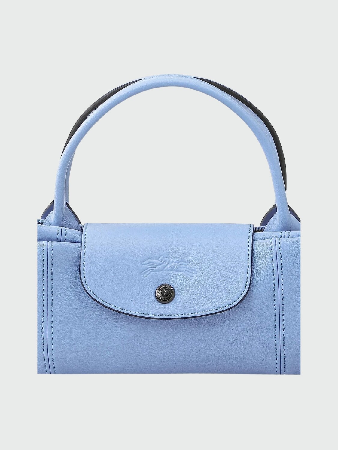 Longchamp -Cartera de cuero plegable, Le pliage cuir Celeste