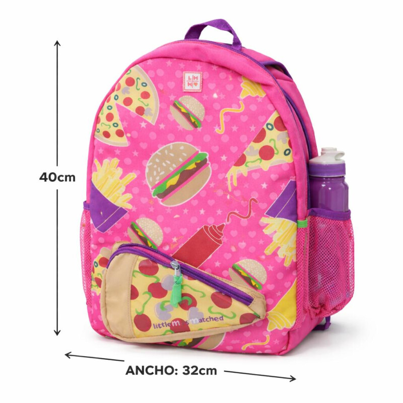 Mochila Infantil Escolar para Niña 40 cm con Bolsillo para Botella y Estampado Colorido Mochila Infantil Escolar para Niña 40 cm con Bolsillo para Botella y Estampado Colorido