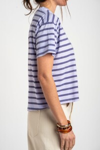 Remera Rayada Algodón Lavanda