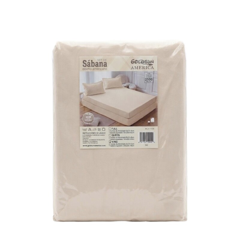 JGO DE SABANA KING BEIGE OSC 200X205+40CM 3PZAS Unica