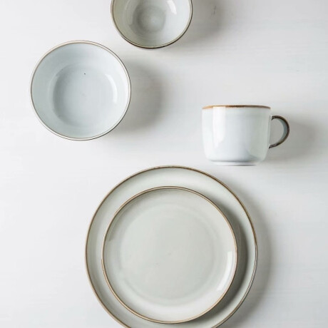 Plato de Postre de Ceramica Organic Set 6 Unidades - Gris Plato de Postre de Ceramica Organic Set 6 Unidades - Gris