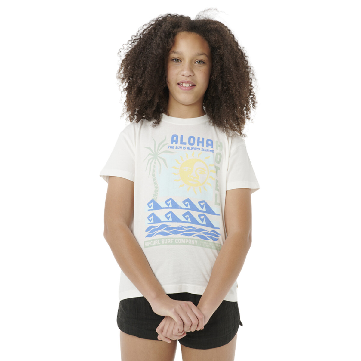 Remera Rip Curl Aloha Hotel Relaxed Tee Niña - Blanco 