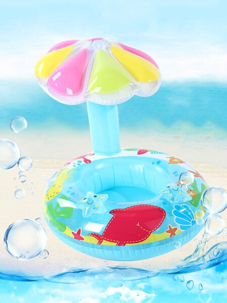 INFLABLE BOTE CON TECHO MULTICOLOR