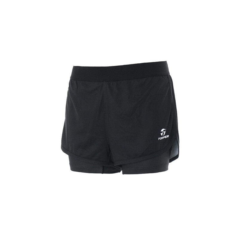 SHORT KT WMN TRNG 2 IN 1 gris city NEGRO