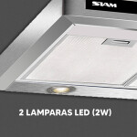 Extractor De Cocina Siam Plana De Pared Si-cp-600ev Ac Acero inoxidable