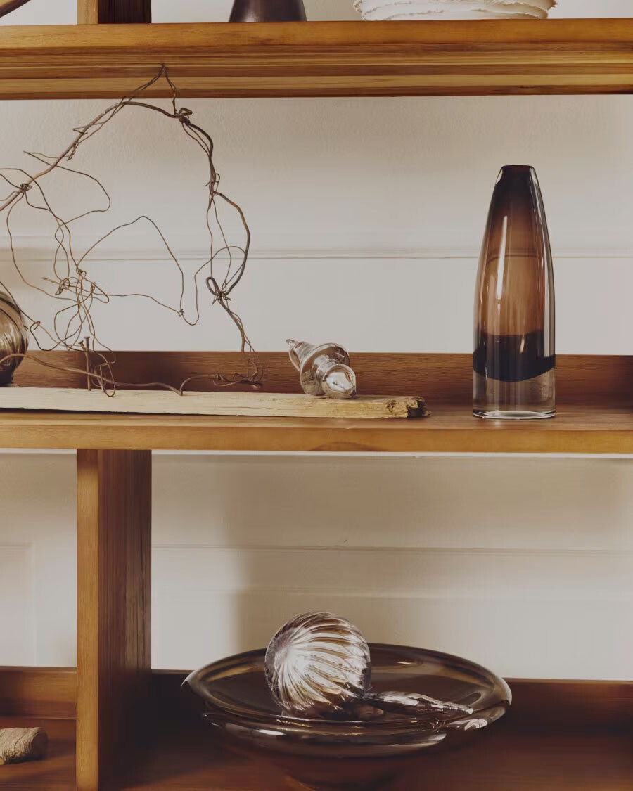 Jarrón de cristal marrón Toli de 22,5 cm Jarrón de cristal marrón Toli de 22,5 cm