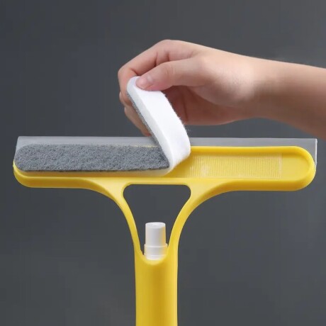 Limpiador de Vidrios 2 en 1 con Rociador Integrado Amarillo Limpiador de Vidrios 2 en 1 con Rociador Integrado Amarillo