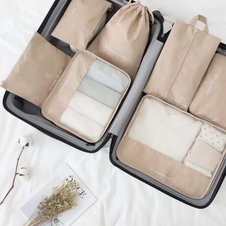 Organizadores para valija Set x7 TO TRAVEL TO LIVE Beige