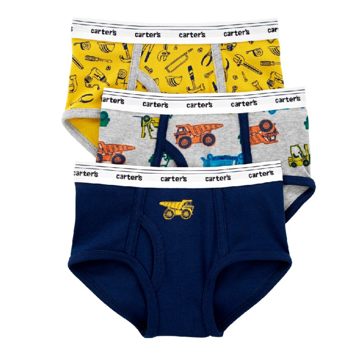 Pack X 3 Calzoncillos Carters Tractores 3J281910 - GRIS-AMARILLO-AZUL 