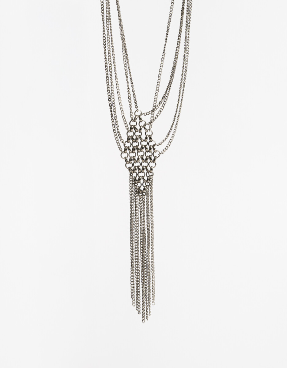 Collar Largo Mesh Metálico 
