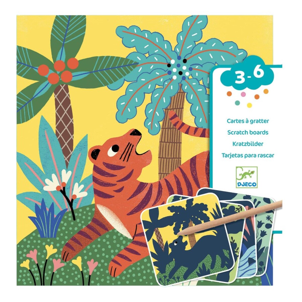 Láminas Para Raspar Animales Grandes Djeco 