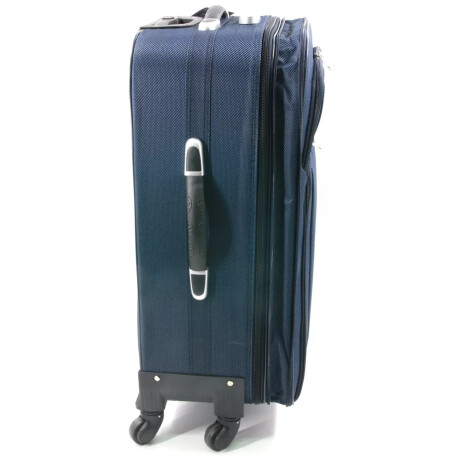 Set 3 valijas Berlina de arrastre en tela semi-rígidas con ruedas en línea, tranca y manija telescópica Azul