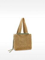 Bolso Tote Efecto Rafia Con Detalle De Conchas Colgante M natural