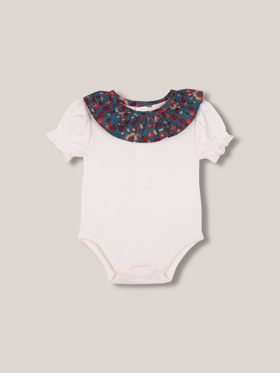 Body Con Cuello Estampado Azul Claro