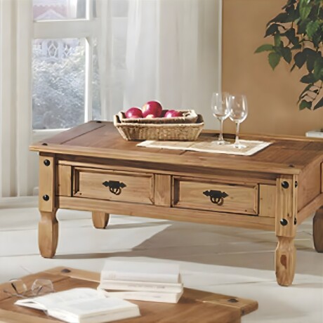 Mesa de centro Lumax de 2 cajones madera maciza Mesa de centro Lumax de 2 cajones madera maciza