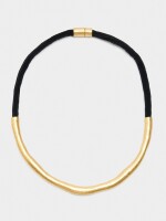 Collar Bicolor Con Mitad Rígida negro