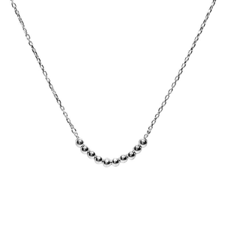 CONJUNTO CADENA Y ESFERAS DE PLATA L9dg-644-x2