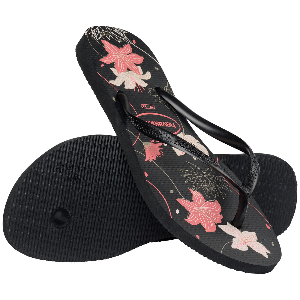 Sandalias Havaianas Slim Organic FC Mujer Negro/Oscuro Ceniza/Rosa Claro