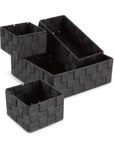 Juego de cestas FOLKE	4 unidades negro Juego de cestas FOLKE	4 unidades negro