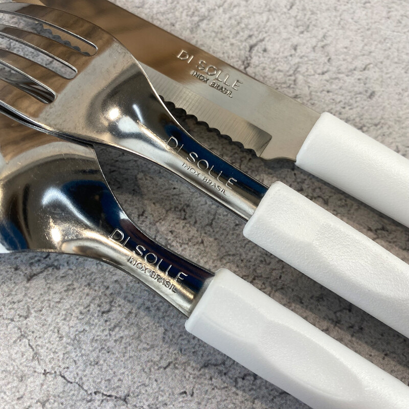 Juego de cubiertos x16 Pzas acero inox BLANCO