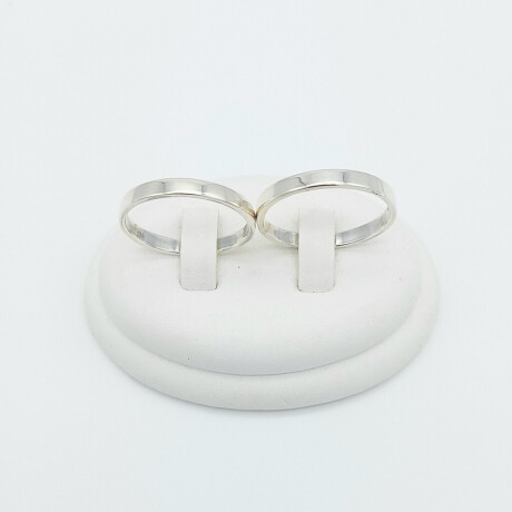 Par de alianzas de plata 925 Cinta 3mm
