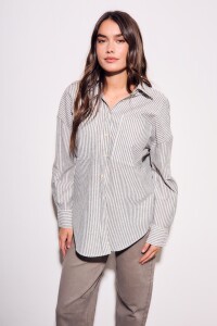 Camisa Rayas Gris