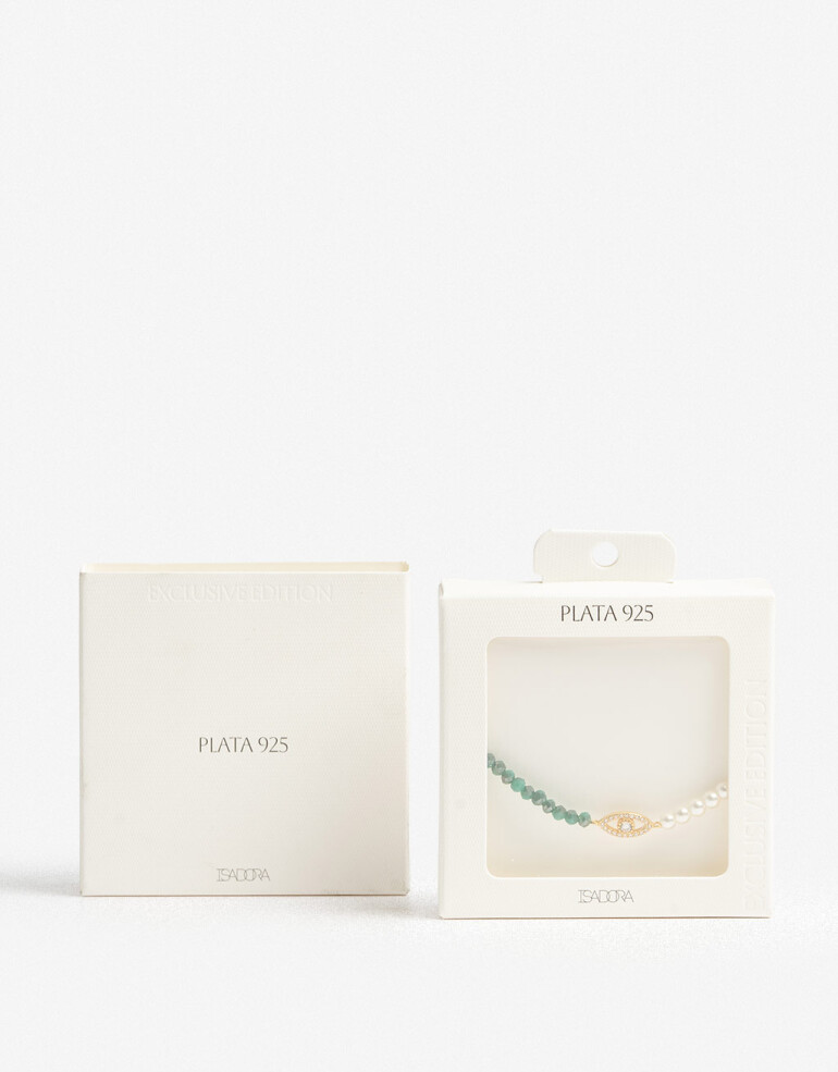 Pulseras Flexibles Perlas Pulsera Flexible Plata 925 Perlas - Dorado