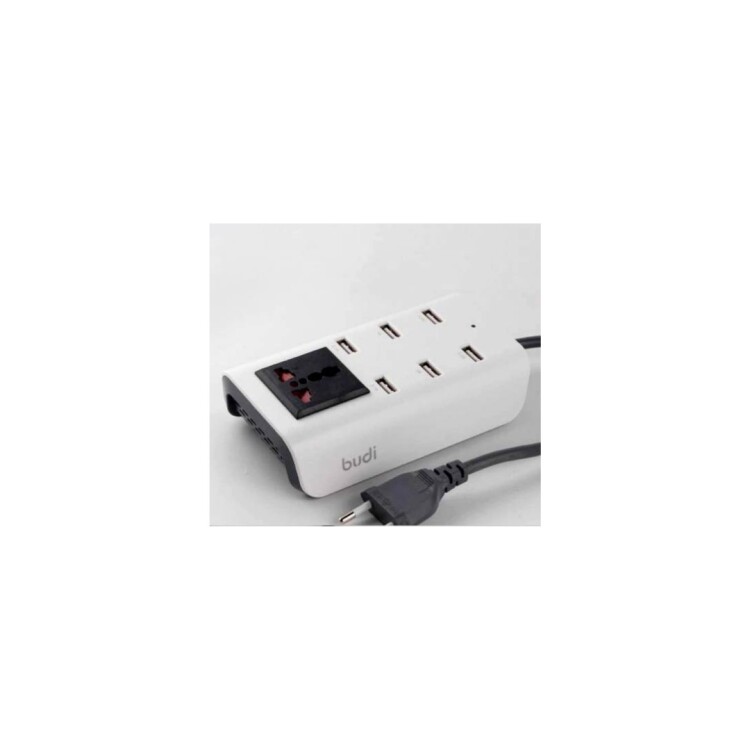 CARGADOR PARED 6 USB 24W 1.8M BLANCO