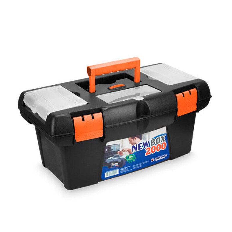Caja de herramientas multiuso con bandeja NEGRO