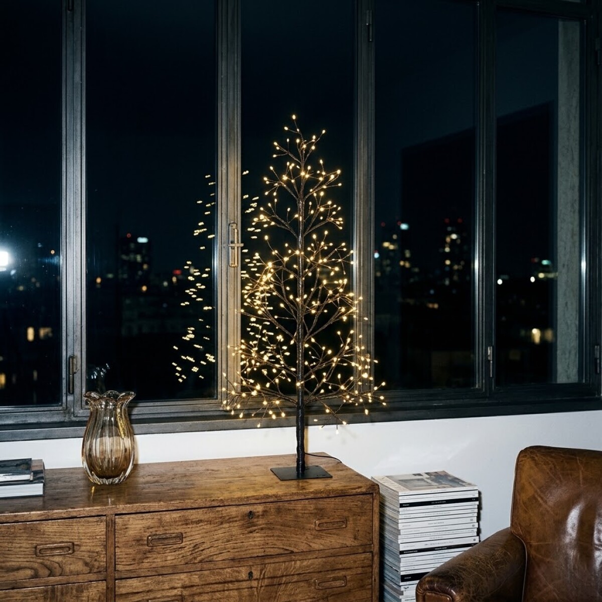 Árbol de navidad 1000 luces LED - Negro 