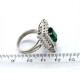 Anillo Oro 18K Blanco Brillantes Y Esmeraldas Anillo Oro 18K Blanco Brillantes Y Esmeraldas