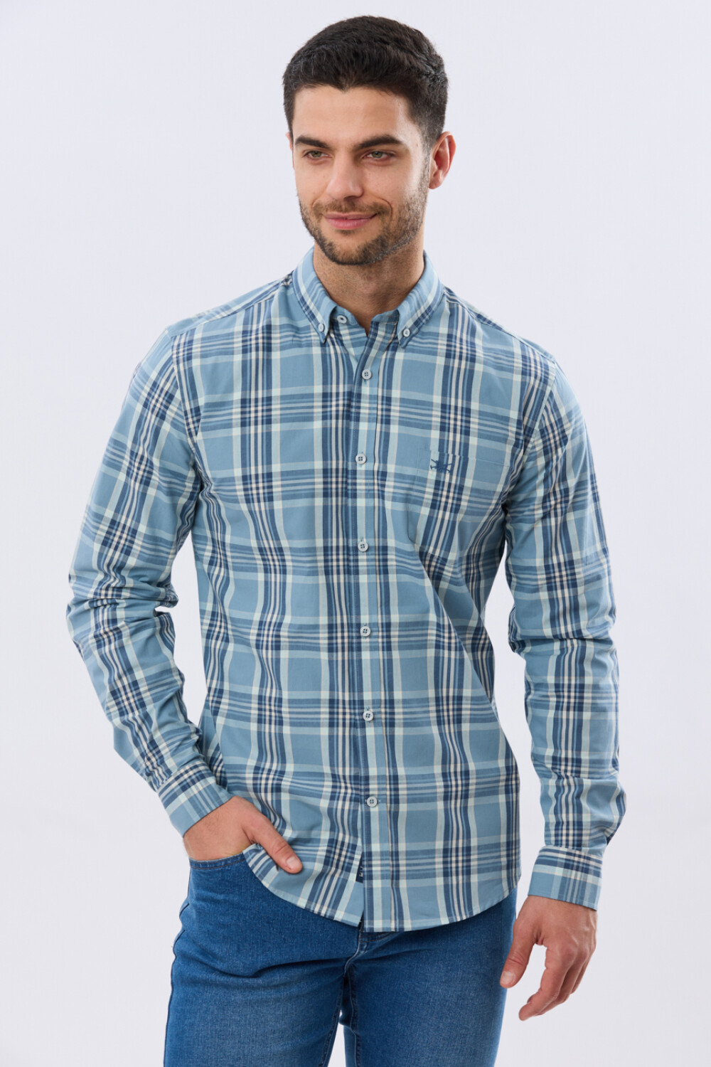 CAMISA CUADROS Piedra