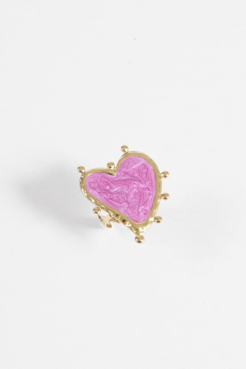 Anillo acero cora dorado