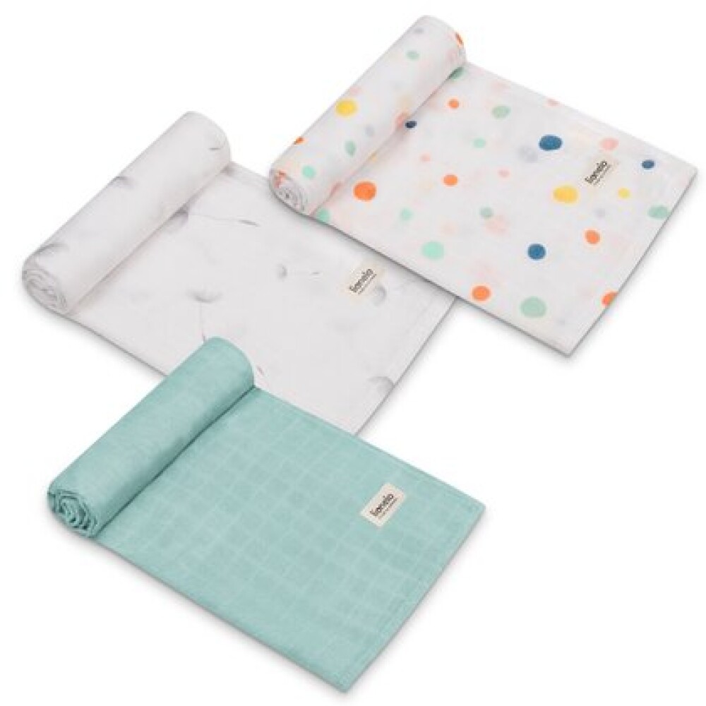 Set x3 muselinas sabanas Lionelo dots