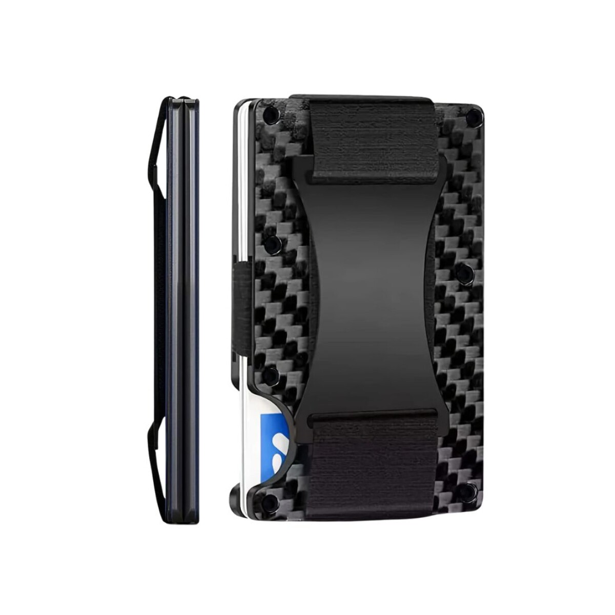 Tarjetero Billetera Bloqueo Rfid Anti Clonacion Carbono 
